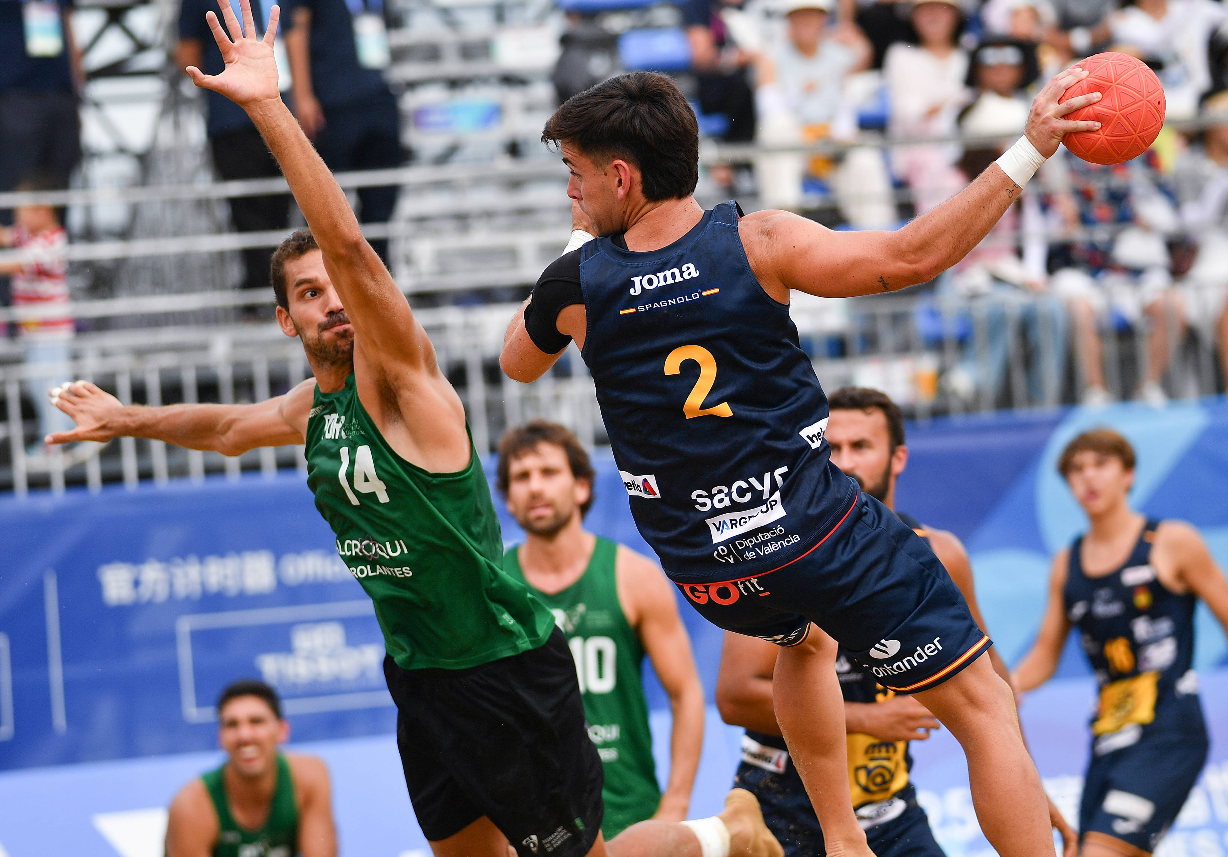 爱游戏-（成都世运会）沙滩手球——男子半决赛：葡萄牙队胜西班牙队